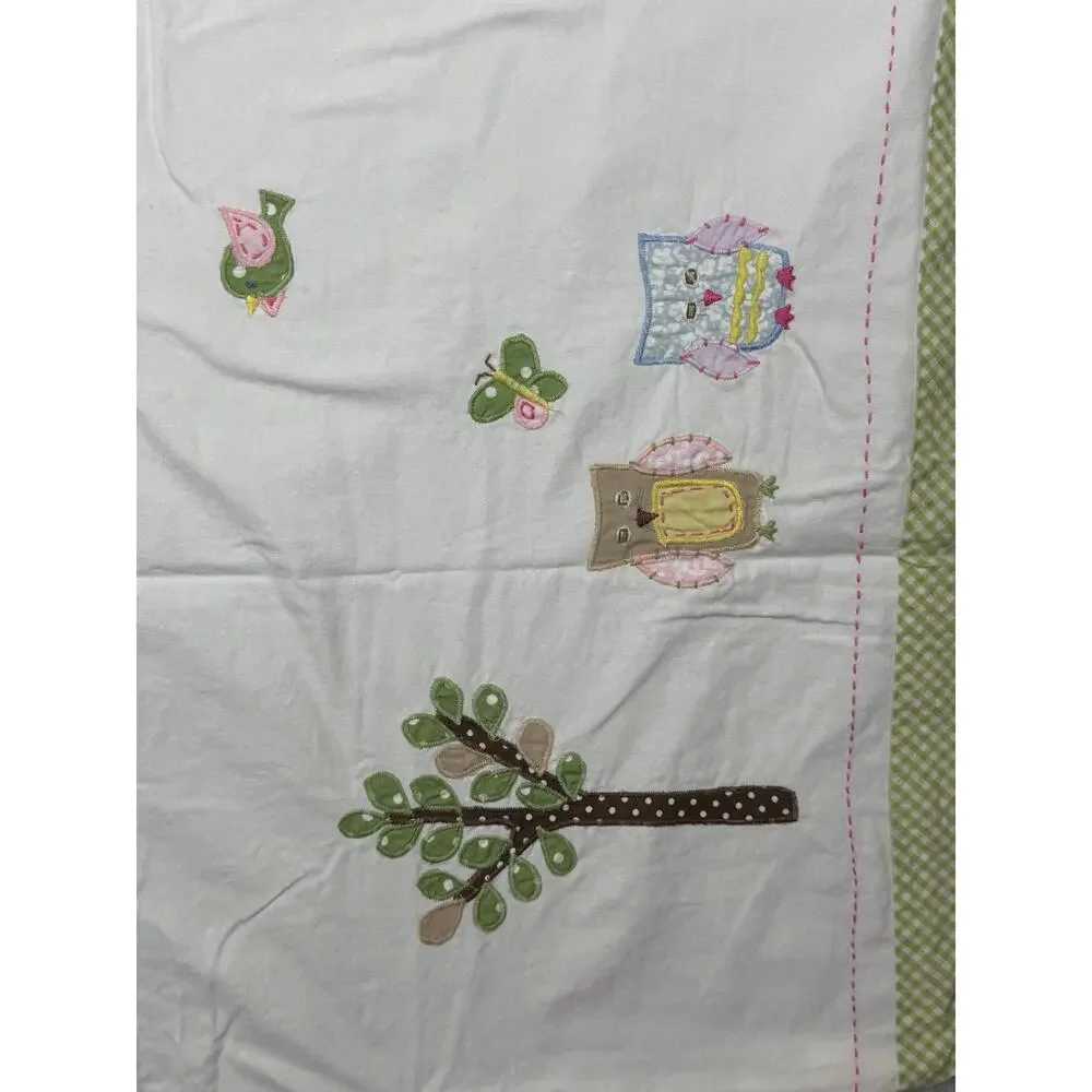 Pottery Barn Kids Hayley Bird Owl Print Set Of 2 Valance Curtains